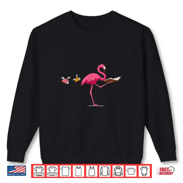 Sweatshirt Flamingo With Books I Teacher Student Librarian Bookworm Shirt