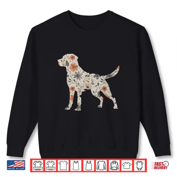 Sweatshirt Floral Labrador Retriever Silhouette Vintage Labrador Boho Shirt
