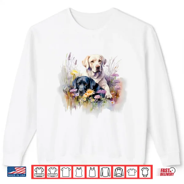 Sweatshirt Floral Wildflower Dog Labrador Retriever Shirt