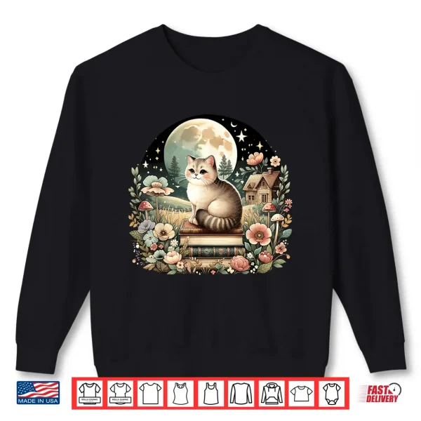 Sweatshirt Floral Womens Cottagecore British Shorthair cat Lover Shirt