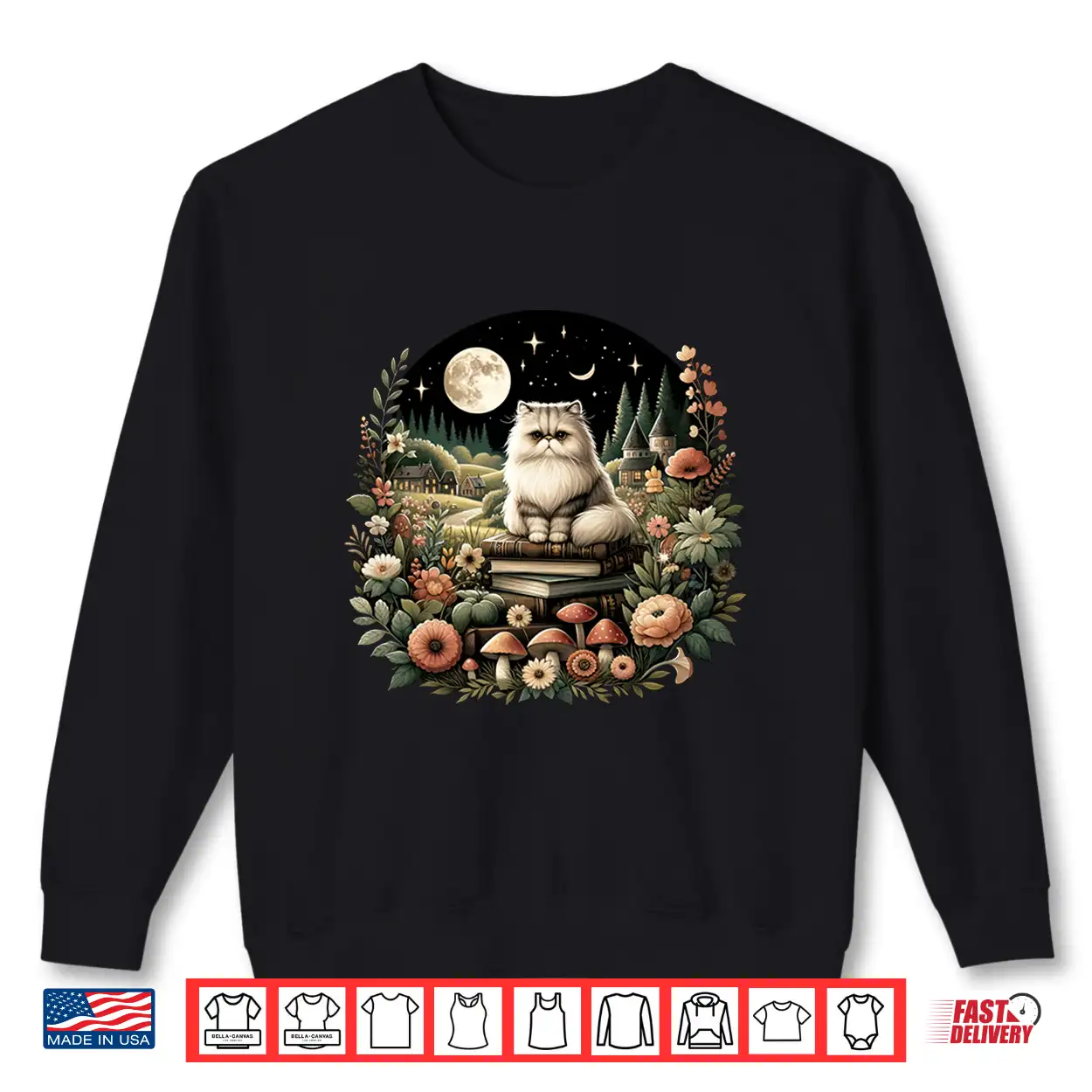 Floral Womens Cottagecore Persian Cat Lover Shirt
