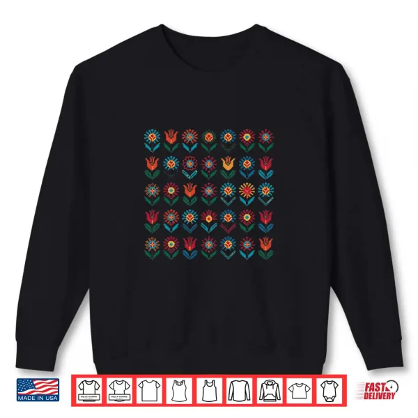 Folk Flower Patterns Scandinavian Shirt 2 Sweatshirt Folk Flower Patterns Scandinavian Shirt