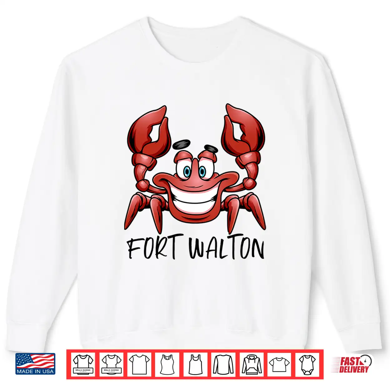 Fort Walton Florida Beach Family Vacation Group Trip Crab Performance Shirt Fort Walton Florida Beach Family Vacation Group Trip Crab Performance Shirt
