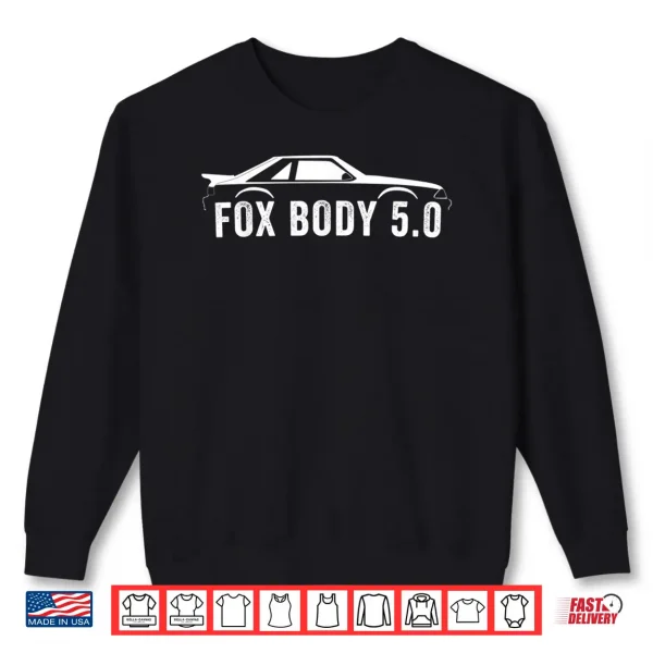 Sweatshirt Foxbody 5.0 American Stang Muscle Car Shirt