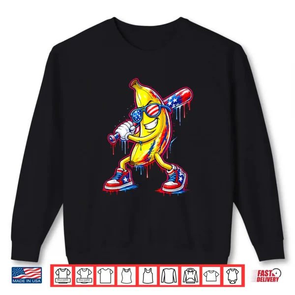 Funny Baseball Drip 4Th Of July Ice Cream Shirt 2 Sweatshirt Funny Baseball Drip 4th of July Ice Cream Shirt