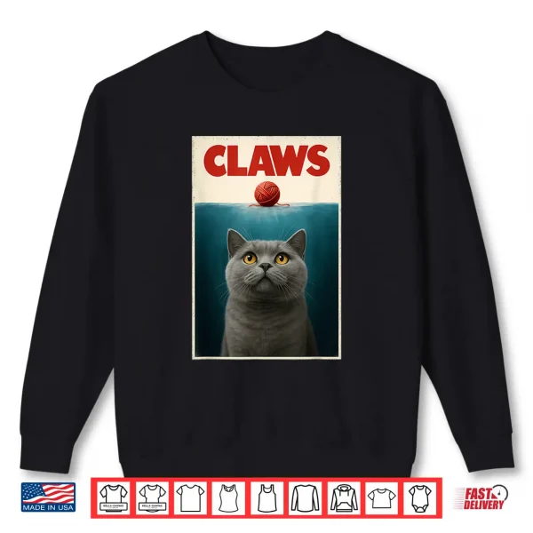 Sweatshirt Funny British Shorthair Cat CLAWS Yarn Ball Top Kitten Men Women Kids Shirt