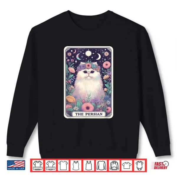 Sweatshirt Funny Cat Tarot Card The Persian For Kitten Lover Shirt