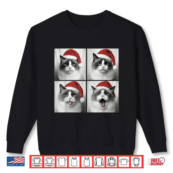 Sweatshirt Funny Christmas Ragdoll Cat Santa Photo Booth Shirt