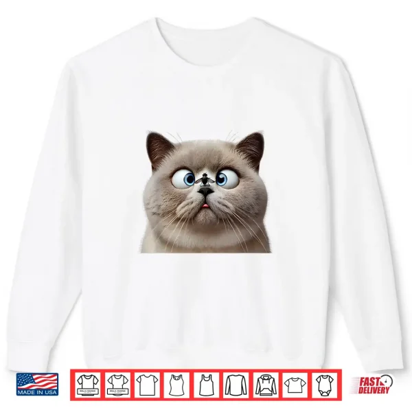Sweatshirt Funny Cross Eyed British Shorthair Cat Shirt