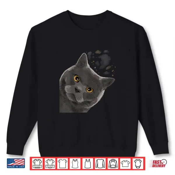 Sweatshirt Funny Curious British Shorthair Cat Shirt