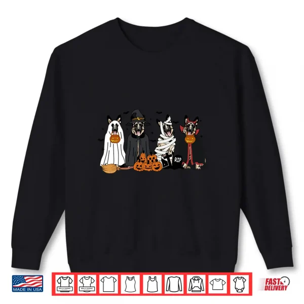 Sweatshirt Funny German Shepherd Halloween Dog Mom Mummy Dog Witch Shirt