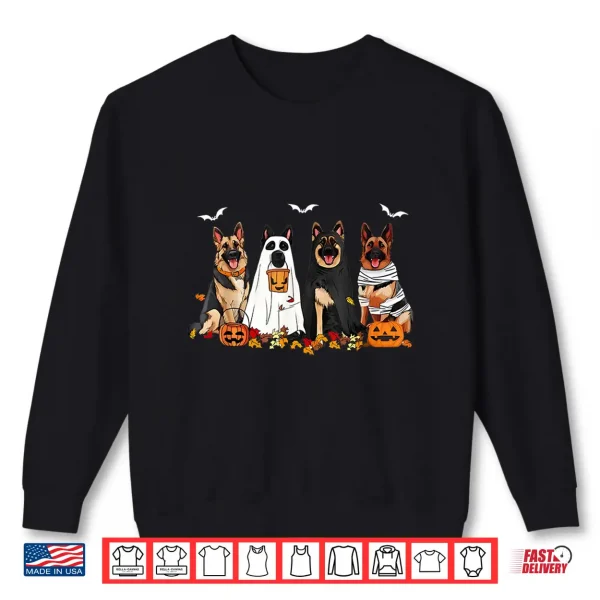 Sweatshirt Funny Ghost German Shepherd Halloween Dog Mom Dog Witch Shirt
