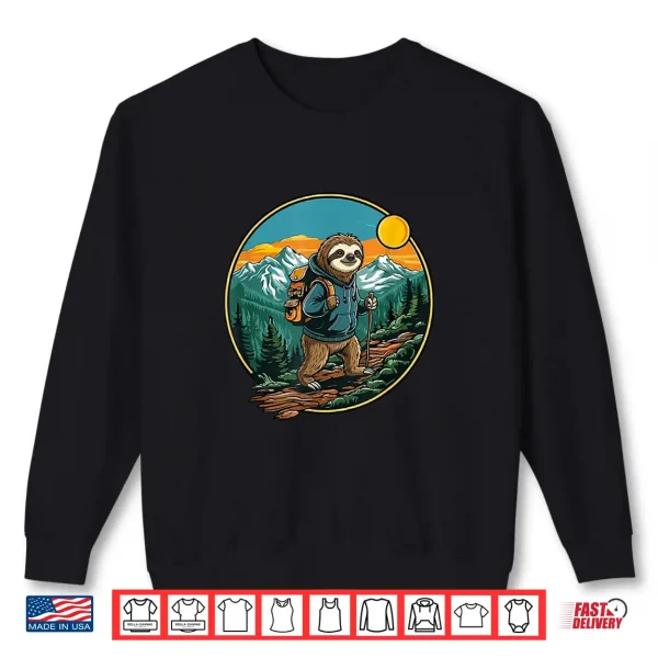 Sweatshirt Funny Hiking Camping Sloth Backpacking Slow Hiker Adventure Shirt