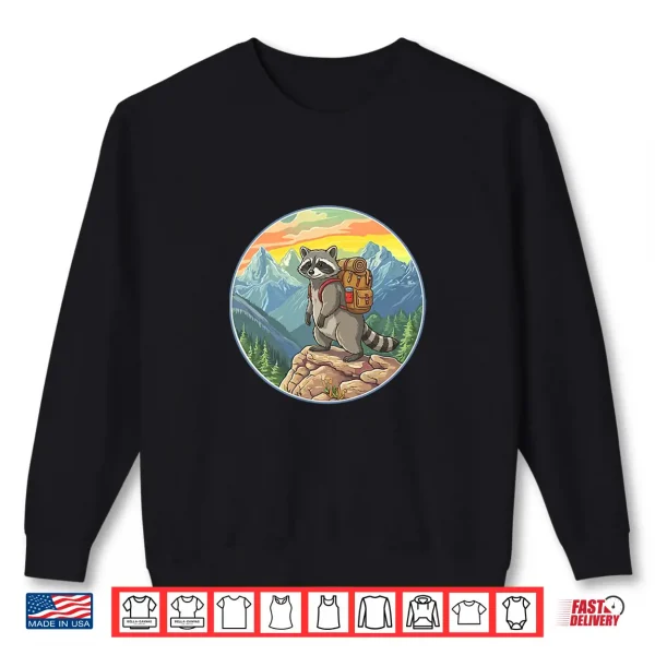 Sweatshirt Funny Hiking Raccoon Trash Panda Camper Mountain Backpacking Premium Tri Blend Shirt