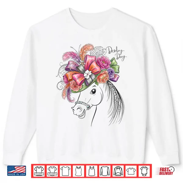 Sweatshirt Funny Horse Racing Derby Day Girls Women Shirt
