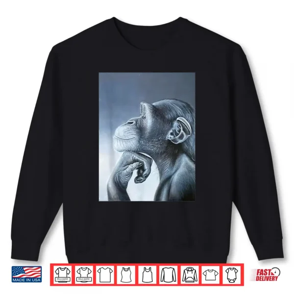 Sweatshirt Funny Lion Monkey Meme brainrot Rage Bait Monkey Meme Shirt