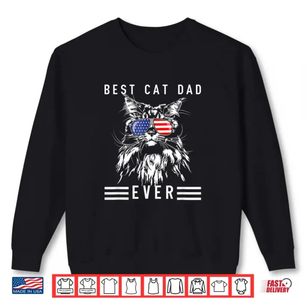 Sweatshirt Funny Maine Coon Cat Best Cat Dad Ever Funny Cat Maine Coon Shirt