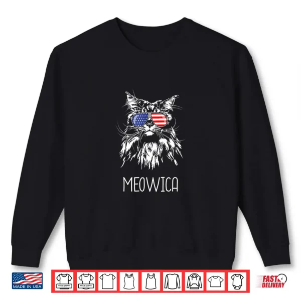 Sweatshirt Funny Maine Coon Cat Meowica Cat Funny Cat Maine Coon Shirt