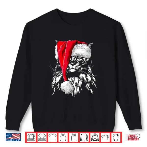 Sweatshirt Funny Maine Coon Santa Christmas cat mom gift present Shirt