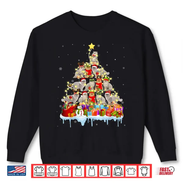 Sweatshirt Funny Persian Christmas Tree Pet Cat Lover Gift Shirt
