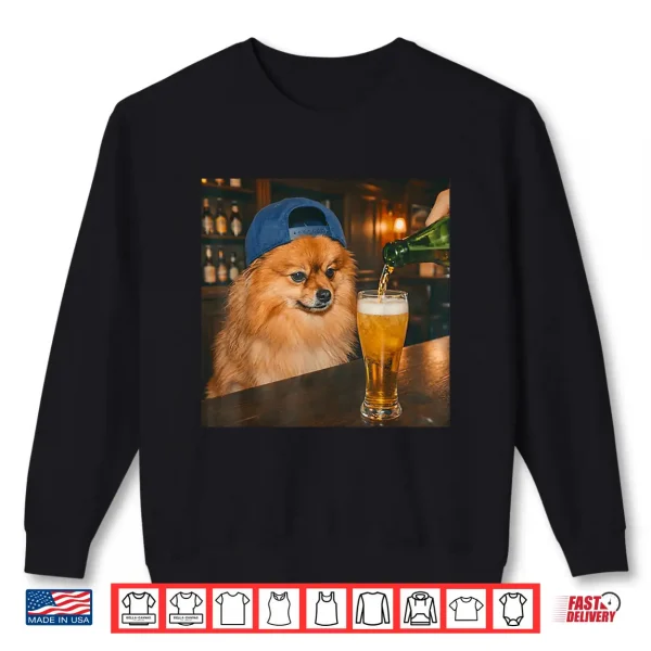 Funny Pomeranian Drinking Beer Meme For Men Women Shirt 2 Sweatshirt Funny Pomeranian Drinking Beer Meme for Men Women Shirt