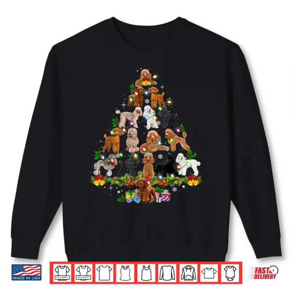 Sweatshirt Funny Poodle Christmas Tree Ornament Decor Xmas Dog Dad Mom Shirt