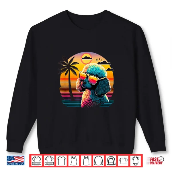 Sweatshirt Funny Poodle Dog Miniature Poodle Toy Poodle Retro Sunset Shirt