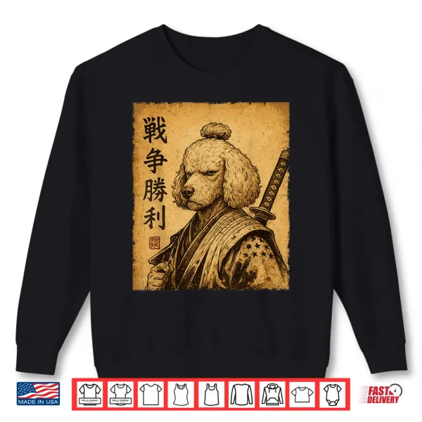 Sweatshirt Funny Poodle Samurai Dog Vintage Shirt