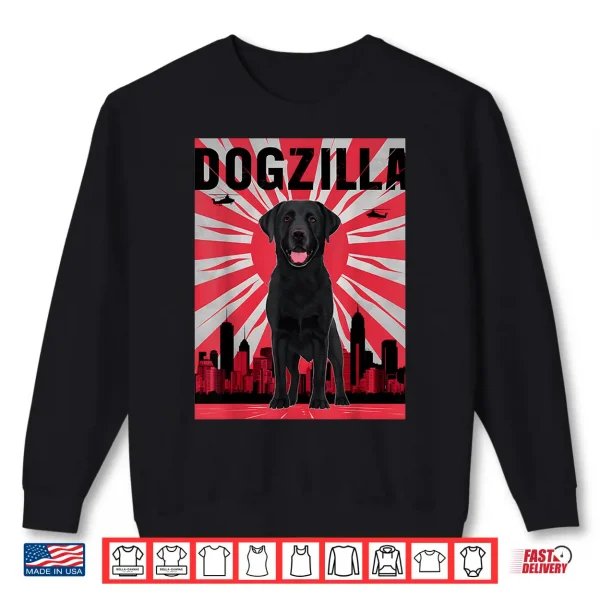 Sweatshirt Funny Retro Japanese Dogzilla Black Labrador Retriever Shirt