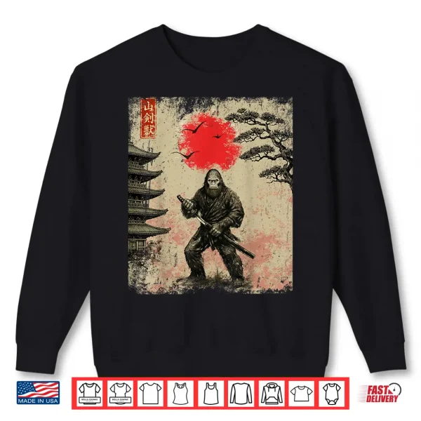 Sweatshirt Funny Samurai Bigfoot Japanese Art Graphic Tee Anime Gifts Shirt
