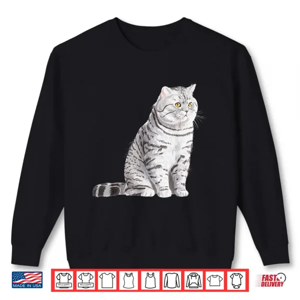 Sweatshirt Funny Sitting British Shorthair Cat Shirt