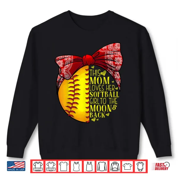 Sweatshirt Funny Softball Gift Mom Women Pitcher Catcher Girls Lovers Shirt