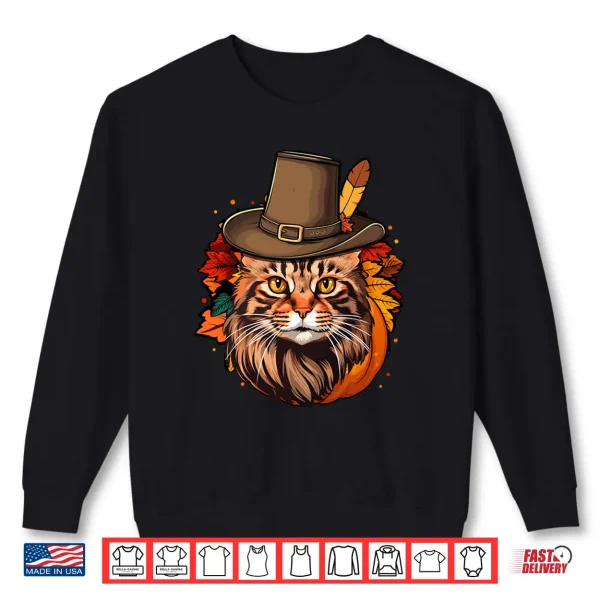 Sweatshirt Funny Thanksgiving Maine Coon Cat Shirt
