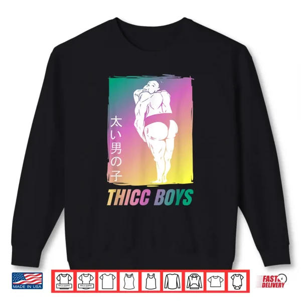 Sweatshirt Funny Thicc Boys Squad Sumo Shirt for Anime Fans