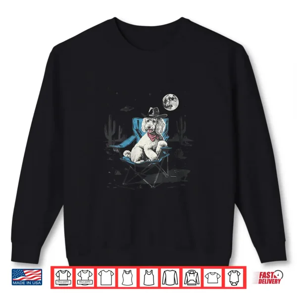 Sweatshirt Funny UFO Alien Cowboy Poodle Retro Western Dog Mom Dad Shirt