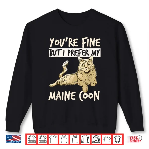 Sweatshirt Funny Women Men Cat Maine Coon Lover Coonie Shirt