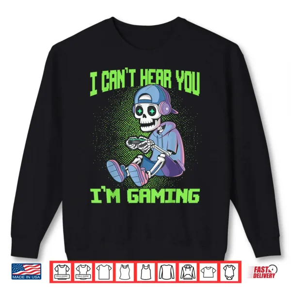 Sweatshirt Gamer Skeleton Gaming Video Games Shirt