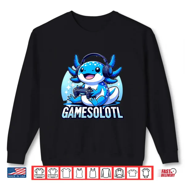 Sweatshirt Gamesolotl Axolotl Gamer kawaii Anime kids Shirt