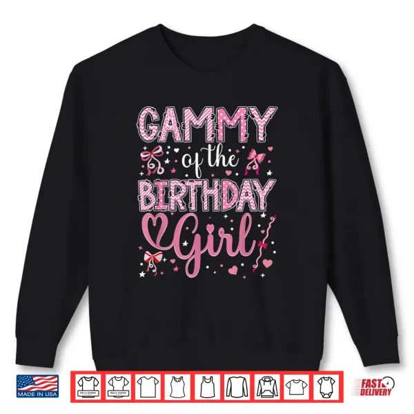 Sweatshirt Gammy of The Birthday Girl Matching Pink Coquette Bow Shirt