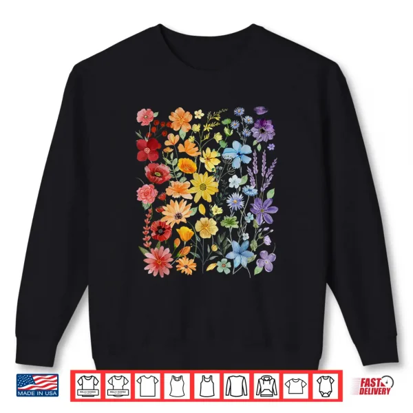 Sweatshirt Gay Pride Subtle Wildflowers LGBTQ Month Rainbow Flowers Shirt