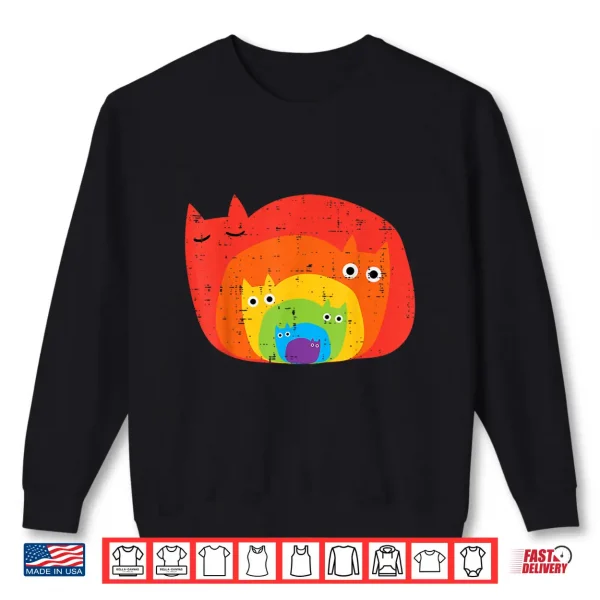 Sweatshirt Gay Rainbow Cats In Cats LGBT Flag Pride Month Men Women Shirt