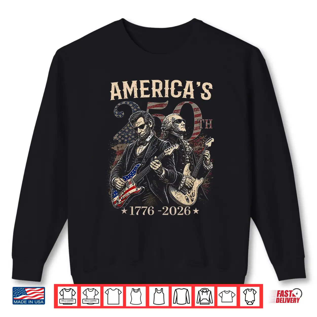 George Washington Lincoln Playing Guitar Abe Lincoln 250Th Shirt George Washington Lincoln Playing Guitar Abe Lincoln 250Th Shirt