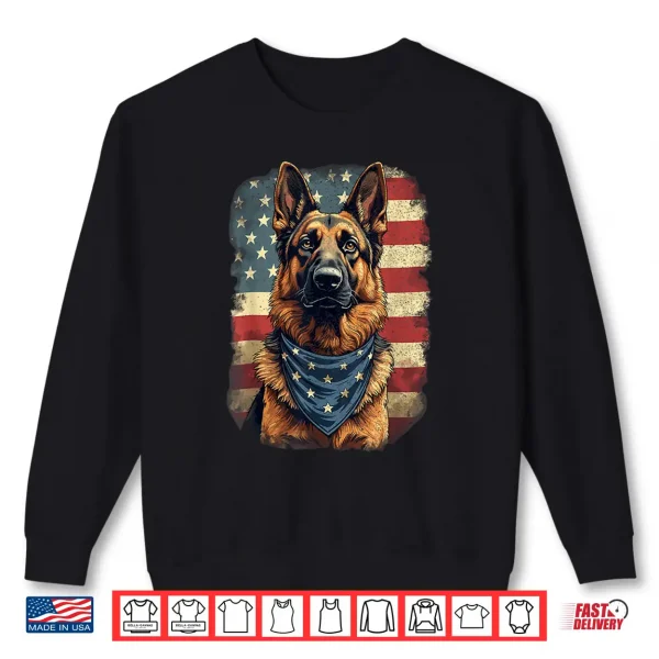 Sweatshirt German Shepherd American Flag Patriotic German Shepherd Shirt