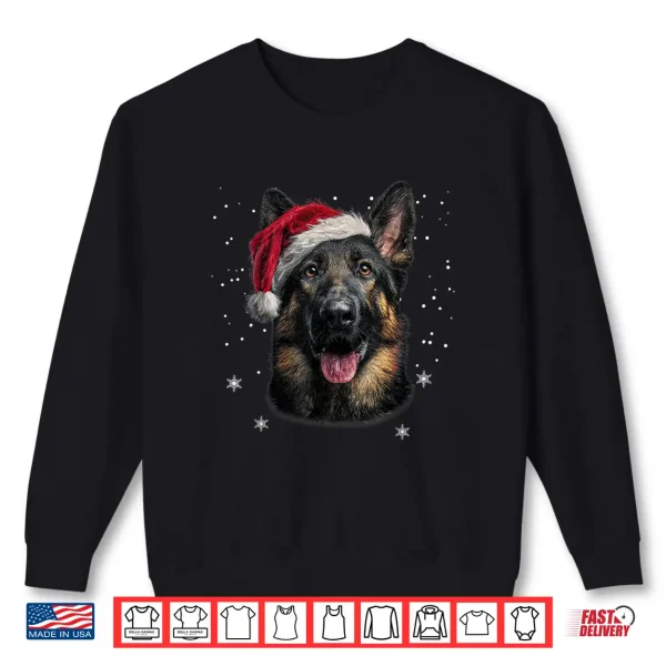 Sweatshirt German Shepherd Christmas Funny Santa Hat Dog Xmas Shirt