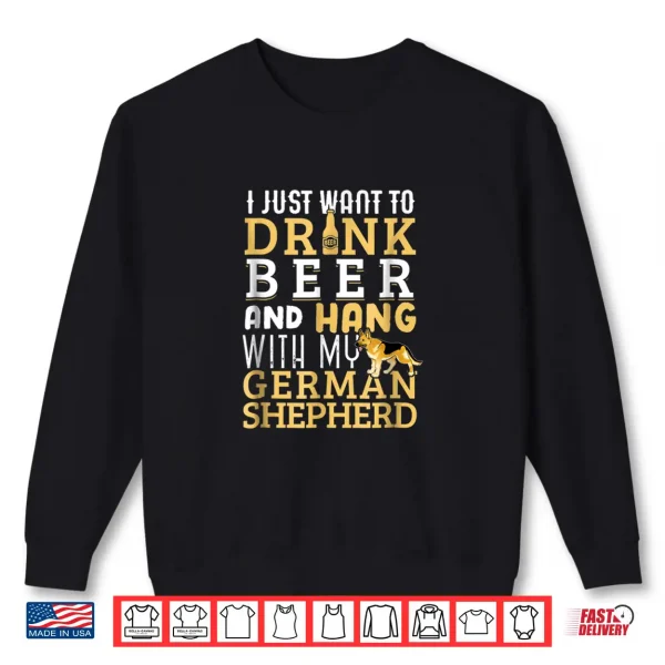 Sweatshirt German Shepherd Dad Father Day Dog Lover Beer Shirt