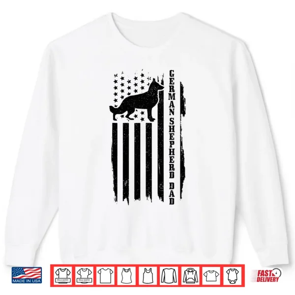 Sweatshirt German Shepherd Dad Vintage American Flag Patriotic Dog Shirt