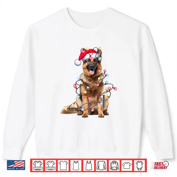Sweatshirt German Shepherd Dog Christmas Lights Xmas Shirt