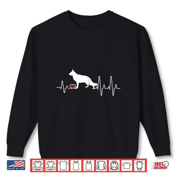 Sweatshirt German Shepherd Dog Heartbeat Pulse Shirt