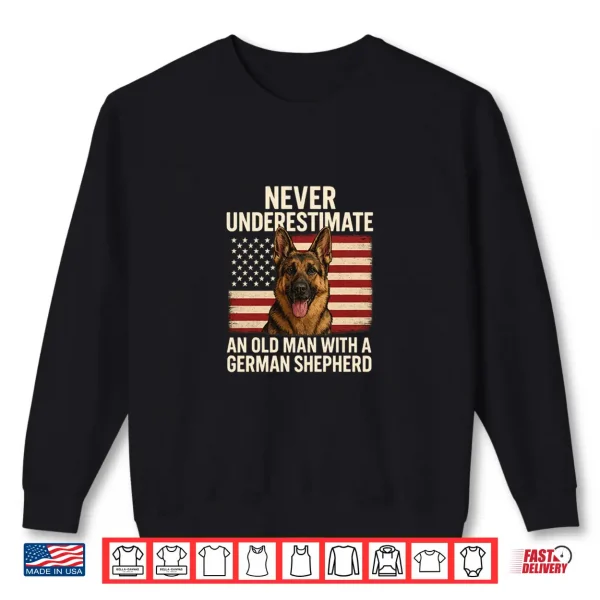 Sweatshirt German Shepherd Dog Lover Patriot for Men Grandpa Shirt