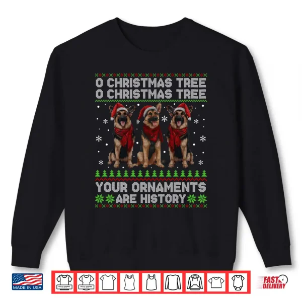 Sweatshirt German Shepherd Dog Oh Christmas Tree Ugly Xmas Sweater Shirt